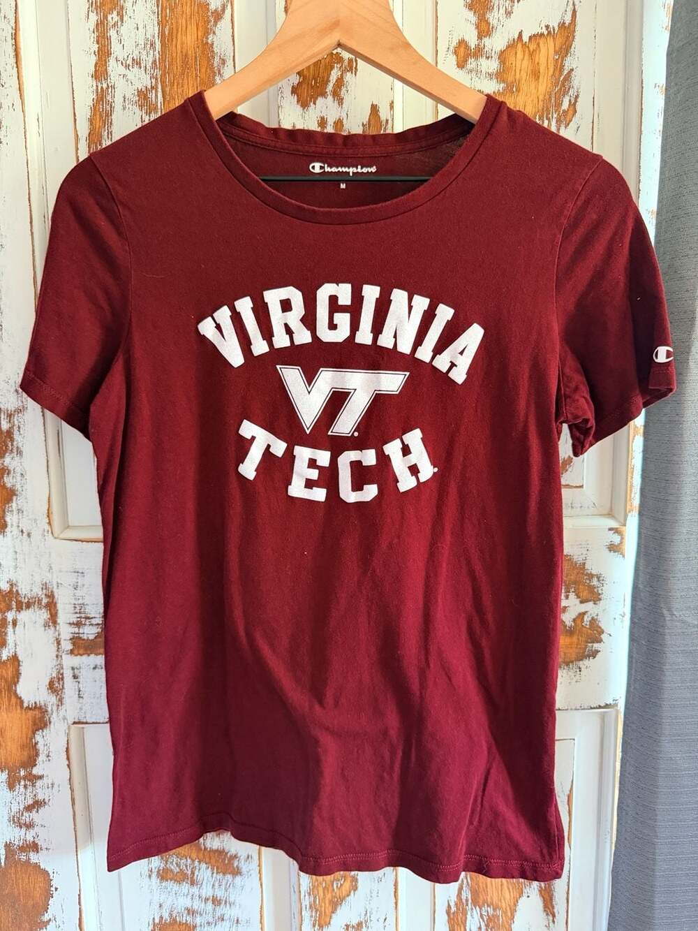 Champion Collegiate Virginia Tech VT Maroon T-Shirt Size M